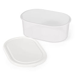 Контейнер для продуктов пластмассовый 0,65л 16,6х10,3х6,5см, овальный, белый, подходит для СВЧ (Россия) - Домашняя мода фото 2