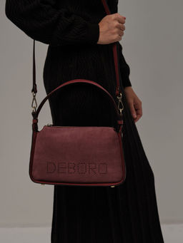 Сумка замшевая на плечо Deboro 30790 бордовое вино