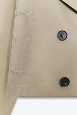 DOUBLE-BREASTED SHORT TRENCH COAT - Zara фото 5