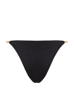 Siyah Zincir Aksesuarl? High Leg Brazilian Bikini Alt? TBESS22BA0046