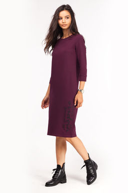 Прямое платье из эластичного футера