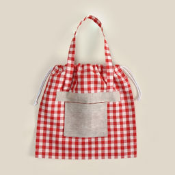 Сумка шоппер SL HOME Red cage, 50×50 см, 100% лён, 150 г/м2