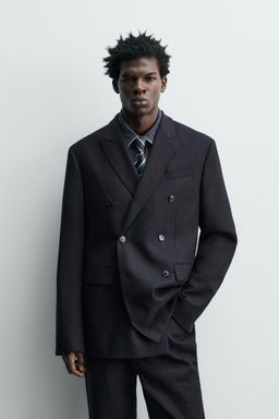 DOUBLE-BREASTED 100% WOOL FLANNEL BLAZER - Zara фото 2