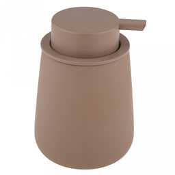 Набор для ванной "Эстетик" 3 предмета: дозатор для мыла 410мл; мыльница 11х8,6х2,2см; стакан для зубных щеток 410мл; фурнитура пластик, керамика, матовая глазурь, мокко, в коробке (Китай)