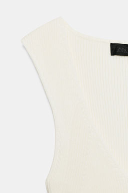 TOP RIB PUNTO ESCOTE PICO / Blanco - Zara фото 5