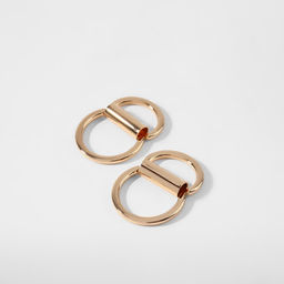 Цена за 3 шт. Полукольцо для сумок двойное, d = 15 мм, толщина - 1 мм, 2 шт, цвет золотой