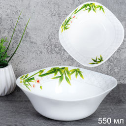 Тарелка суповая квадратная 550 мл 152 мм тарелка глубокая / FSW-65XN (6773) /уп 6/60/ Бамбук с орхидеей/ 740054