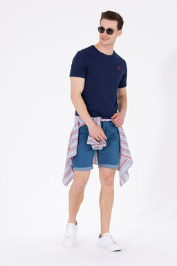 Мужская темно-синяя футболка с круглым вырезом Basic - U.s. polo assn фото 4