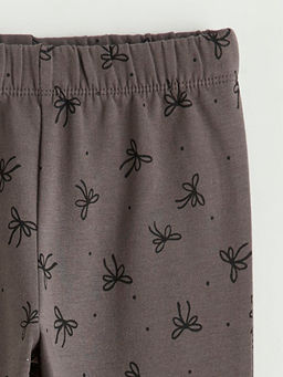 Beli Lastikli Fiyonk Bask?l? K?z ?ocuk ?spanyol Pa?a Tayt