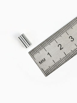 Замок-концевик магнитный, 5 шт. L=20 мм, внутренний d=6 мм, цвет серебро