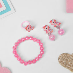 Набор детский «Выбражулька. Единороги», 3 предмета: клипсы, браслет, кольцо