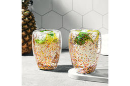 Набор 2 стаканов 350 мл 9*9*11,5 см Crystal glass с двойными стенками и декором из глиттера - Elan gallery фото 15