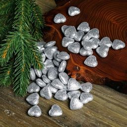 Цена за 2 шт. Фигурка для поделок и декора "Сердце", набор 50 шт., размер 1 шт. 1,5×1,5×0,5 см, цвет серебро