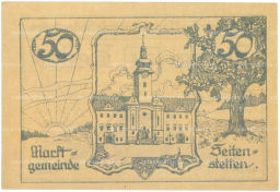 Банкнота 50 геллеров 1920 года Австрия  торговая община Зайтенштеттен (Нотгельд)