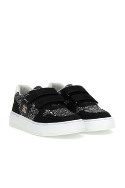 K_z _ocuk Siyah Simli Sneaker Ayakkab_ Sepette S_rpriz _ndirim