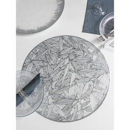Набор салфеток сервировочных на стол Доляна Листья, d=38 см, 4 шт, цвет серебряный  фото 13
