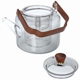 Чайник заварочный стеклянный 1000мл "Хай-Тек" с двойным ситом