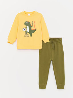 Bisiklet Yaka Erkek Bebek Sweatshirt ve E?ofman Alt 2li