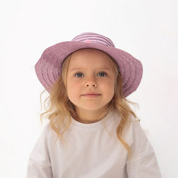 Шляпа с бомбошками для девочки MINAKU, фиолетовая, размер 50