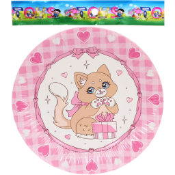 Тарелка бумажная 18 см в наборе 10 шт "Милый котенок"