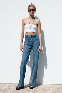 Z1975 HIGH-WAIST JEANS WITH PATCH POCKETS