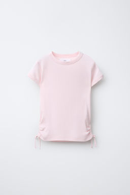 CAMISETA CON MODAL CUT OUT LAZOS / Rosa