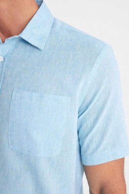 Рубашка стандартного кроя с воротником поло и короткими рукавами - Defacto фото 5
