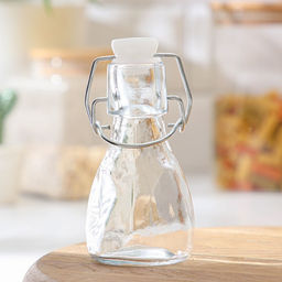 Цена за 2 шт. Бутылка для соусов и масла Доляна «Галерея», 80 мл, 5×11 см, с бугельным замком, стекло, прозрачная