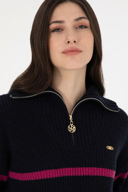 Женский темно-синий свитер с v-образным вырезом Неожиданная скидка в корзине - U.s. polo assn фото 2