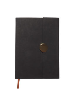 Ежедневник недатированный формат А5, с клапаном, 96 листов, в линейку, пвх, черный