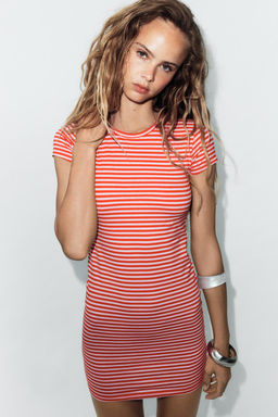STRIPED SHORT DRESS