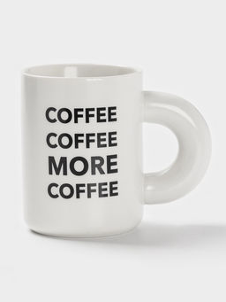 Кружка Доляна Coffee more, фарфор, 400 мл, 12.5×8×10.8 см, фарфор, белая