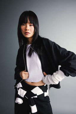 Толстовка на молнии из плотной моющейся ткани с эффектом потертости Cool