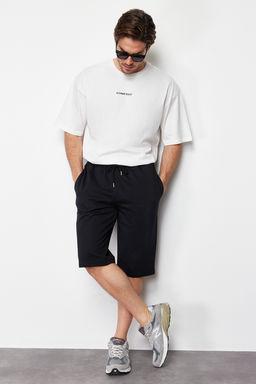 TRENDYOL MAN Basic Siyah Regular/Normal Kesim Uzun Boy Lastik Belli Kordonlu Sort TMNSS24SR00036 - Trendyolmilla фото 4