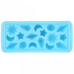 Форма для льда пластмассовая (мармелада) "Космос - 17 штук" 25х11см h3,2см, цвета в ассортименте: сиреневый, белый, голубой, в п/эт пакете (Китай)