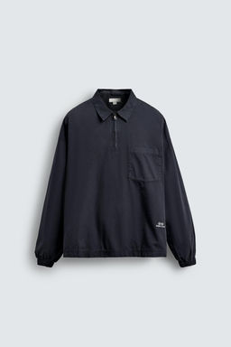 DENIM ZIP-UP POLO SHIRT - Zara фото 7
