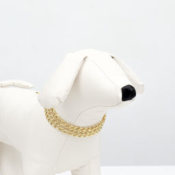 Ошейник - полуудавка металлический трехрядный, 40 см, толщина проволоки 2 мм, золотистый - Пижон фото 6