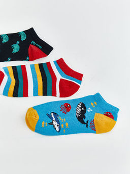 Erkek ?ocuk Desenli Patik ?orap 3l?