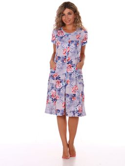 Х27 Халат женский Вера(серо-голубой)