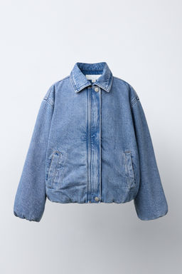 CAZADORA BOMBER DENIM / Azul