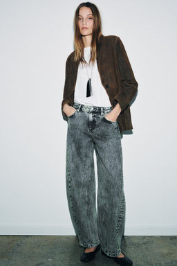 ZW COLLECTION RELAXED FIT MID-WAIST BALLOON JEANS - Zara фото 10
