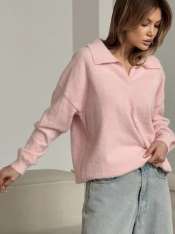 K13203 Джемпер (вязаный трикотаж) РОЗОВЫЙ