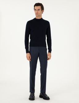 Темно-синий базовый свитер узкого кроя - Cacharel фото 4