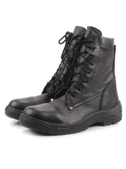 05-9010 BLACK Ботинки зимние мужские (натуральная кожа, искусственная кожа, искусственный мех)