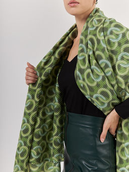 Большой, мягкий, тонкий и очень нежный двусторонний палантин с рисунком. - Tantino фото 5