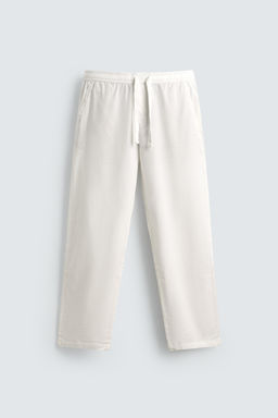 PANTAL?N RELAXED FIT ALGOD?N - LINO / Blanco roto - Zara фото 6