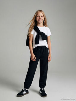 Джоггеры для девочек Beli Lastikli K?z ?ocuk Jogger E?ofman Alt? с эластичным поясом