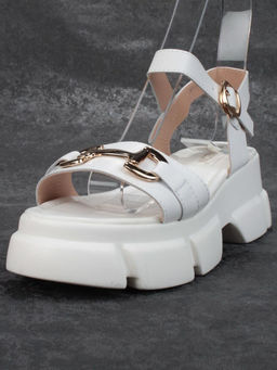 08-PEY186-1 WHITE Босоножки женские (натуральная кожа)