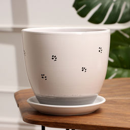 Горшок для цветов Кот, 5 л, d=23 см, h=21 см, керамика, с поддоном, белый - Simaland фото 2