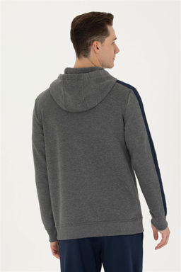 U. S. Polo Assn Мужская толстовка с капюшоном антрацитового меланжевого цвета - U.s. polo assn фото 5